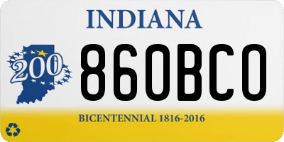 IN license plate 860BCO