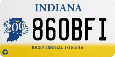 IN license plate 860BFI