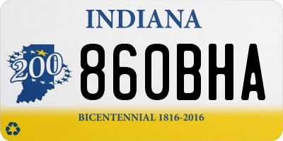 IN license plate 860BHA