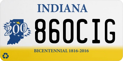 IN license plate 860CIG