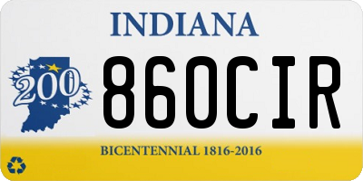 IN license plate 860CIR