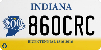 IN license plate 860CRC