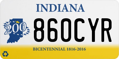 IN license plate 860CYR