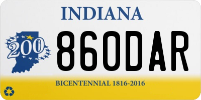 IN license plate 860DAR