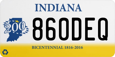 IN license plate 860DEQ