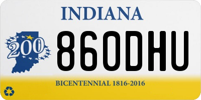 IN license plate 860DHU