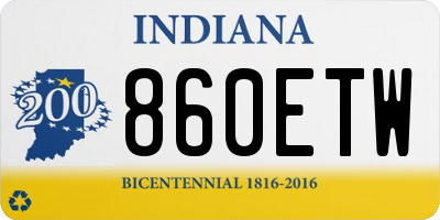 IN license plate 860ETW