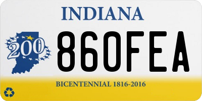 IN license plate 860FEA