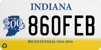 IN license plate 860FEB