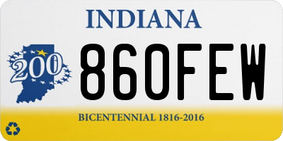 IN license plate 860FEW