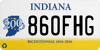 IN license plate 860FHG