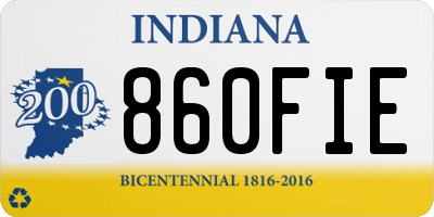 IN license plate 860FIE