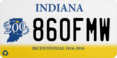IN license plate 860FMW