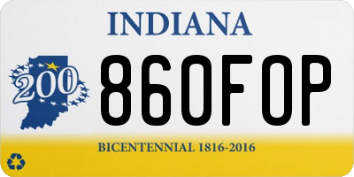 IN license plate 860FOP