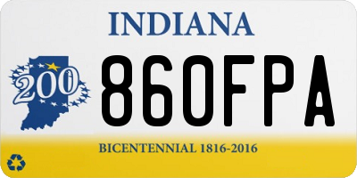 IN license plate 860FPA