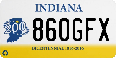 IN license plate 860GFX