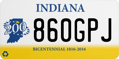 IN license plate 860GPJ