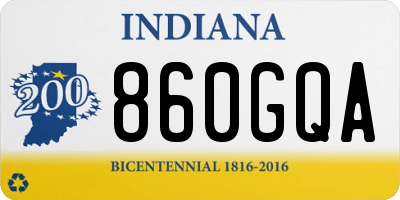 IN license plate 860GQA