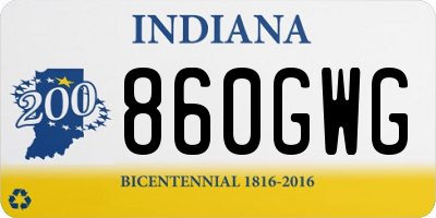 IN license plate 860GWG