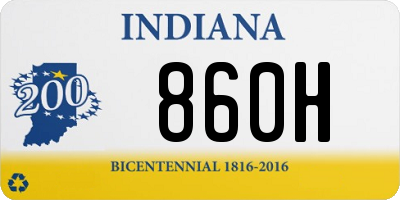 IN license plate 860H