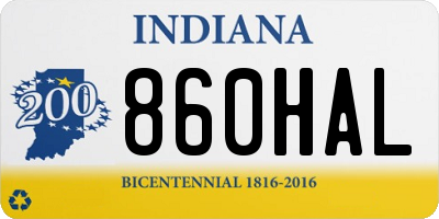 IN license plate 860HAL
