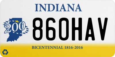 IN license plate 860HAV