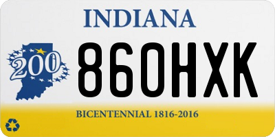 IN license plate 860HXK