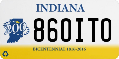 IN license plate 860ITO