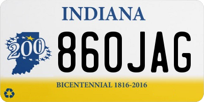IN license plate 860JAG