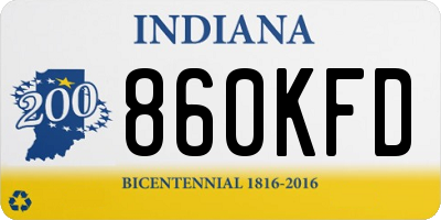 IN license plate 860KFD