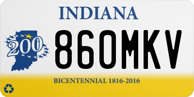 IN license plate 860MKV