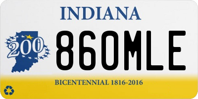 IN license plate 860MLE
