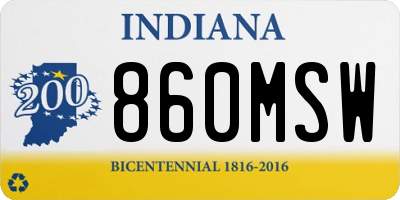 IN license plate 860MSW