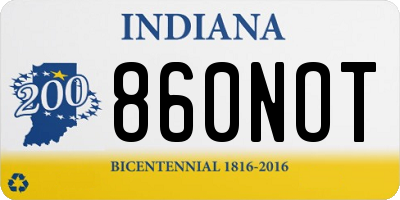 IN license plate 860NOT