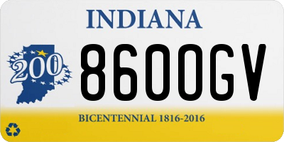 IN license plate 860OGV