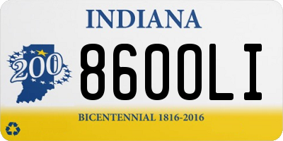IN license plate 860OLI