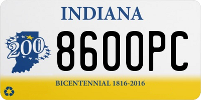 IN license plate 860OPC