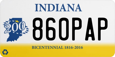 IN license plate 860PAP