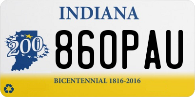 IN license plate 860PAU