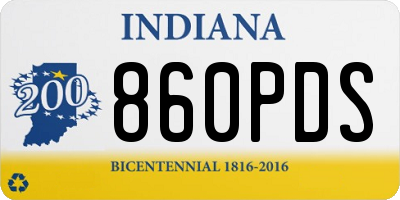 IN license plate 860PDS