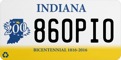 IN license plate 860PIO