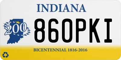 IN license plate 860PKI