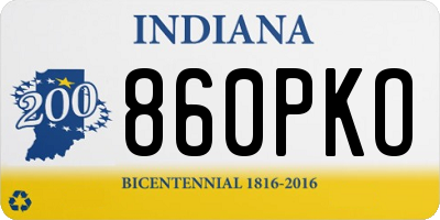 IN license plate 860PKO