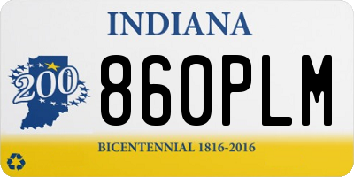 IN license plate 860PLM