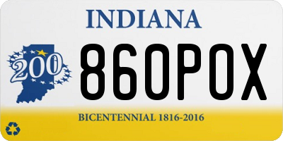 IN license plate 860POX