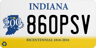 IN license plate 860PSV