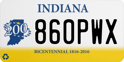 IN license plate 860PWX