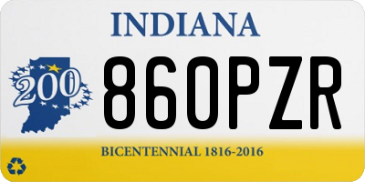 IN license plate 860PZR