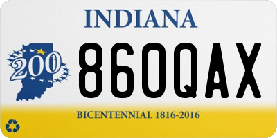 IN license plate 860QAX