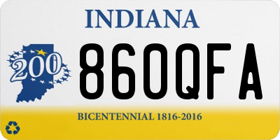 IN license plate 860QFA